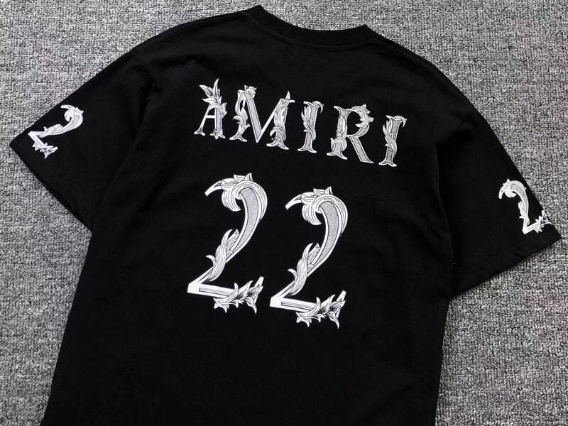 Amiri 22 Logo-Print White Black T-Shirt