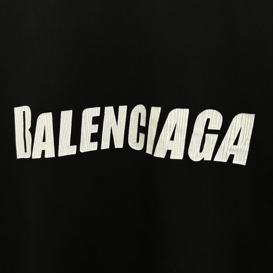 Balenciaga Cracked Logo Distressed T-Shirt