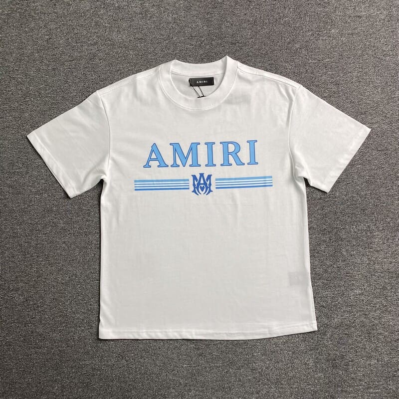 Amiri Bar Logo T-Shirt White/Blue