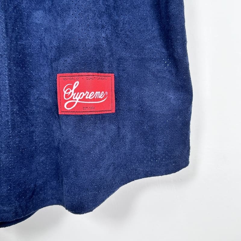 Supreme Ultrasuede Mesh Baseball T-shirt Blue