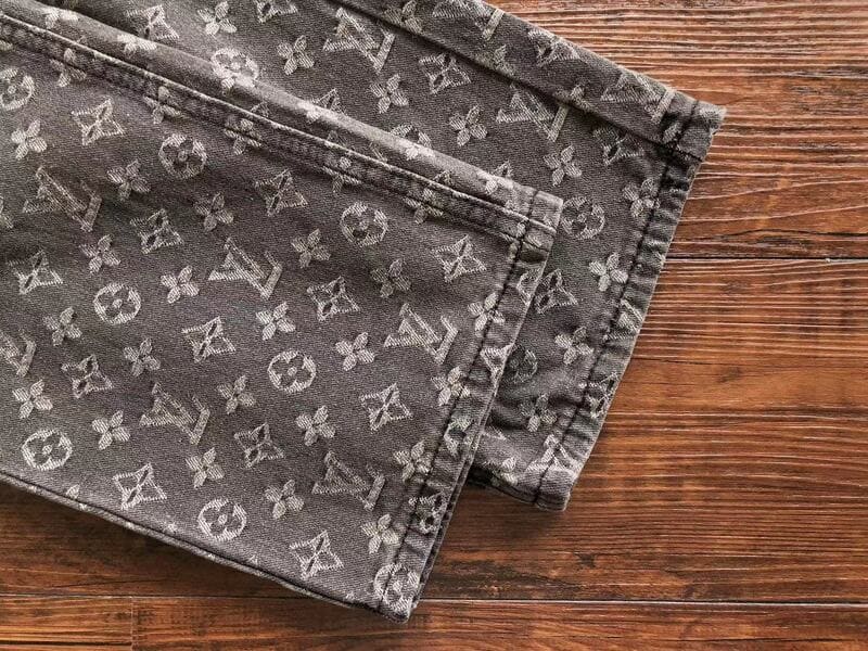 Louis Vuitton Distressed Baggy Monogram Jeans