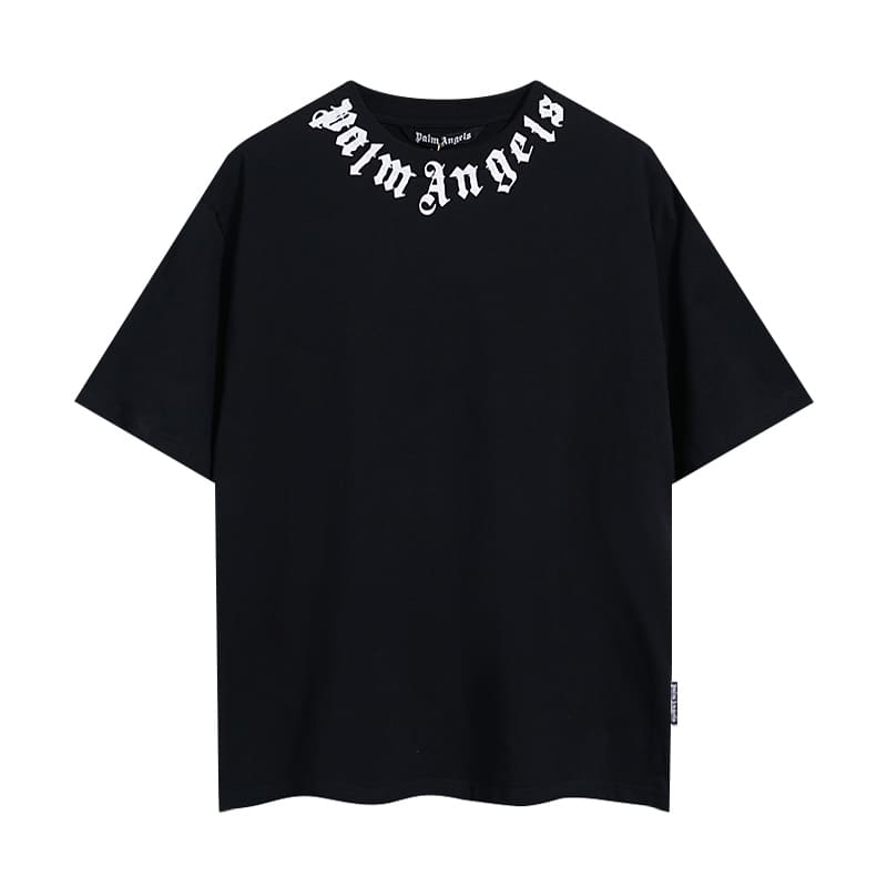 Palm Angels Neck Logo Black T-shirt