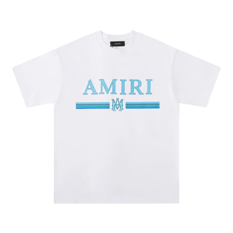 Amiri Bar Logo T-Shirt White/Blue