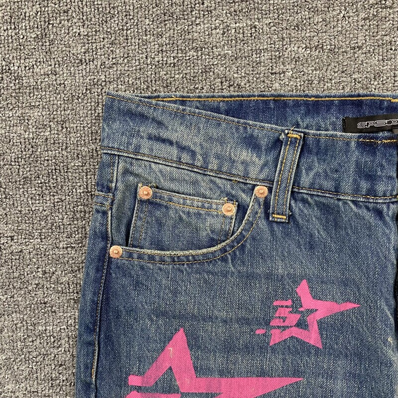 Sp5der Pink Stars Jeans