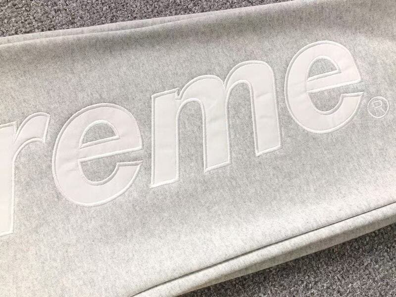 Supreme Satin Appliqué Trousers Grey