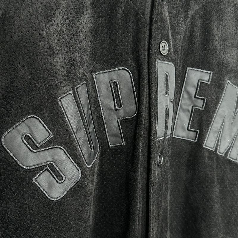 Supreme Ultrasuede Mesh Baseball Black T-Shirt