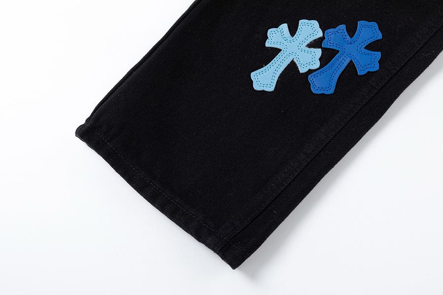 Chrome Hearts Jeans White/Blue Cross Pants