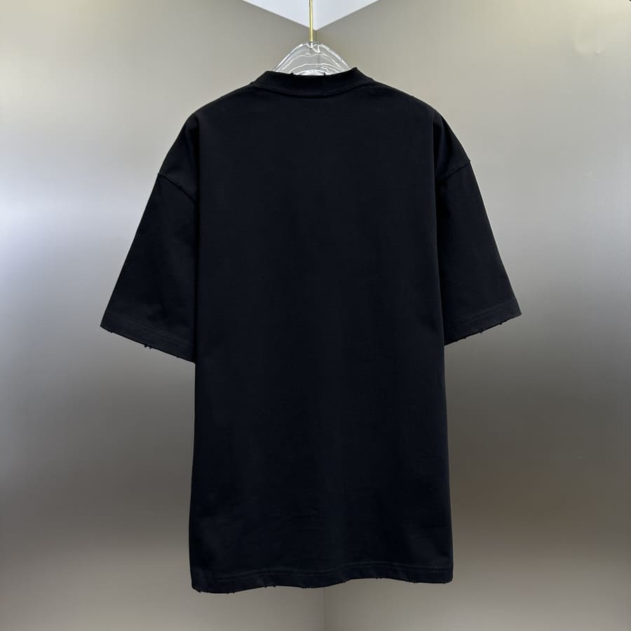 Balenciaga Cracked Logo Distressed T-Shirt
