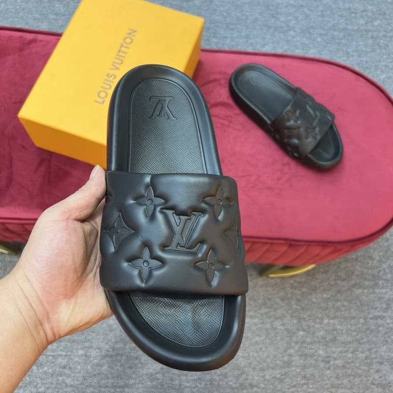 Louis Vuitton Black Waterfront Slide