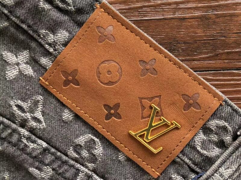 Louis Vuitton Distressed Baggy Monogram Jeans