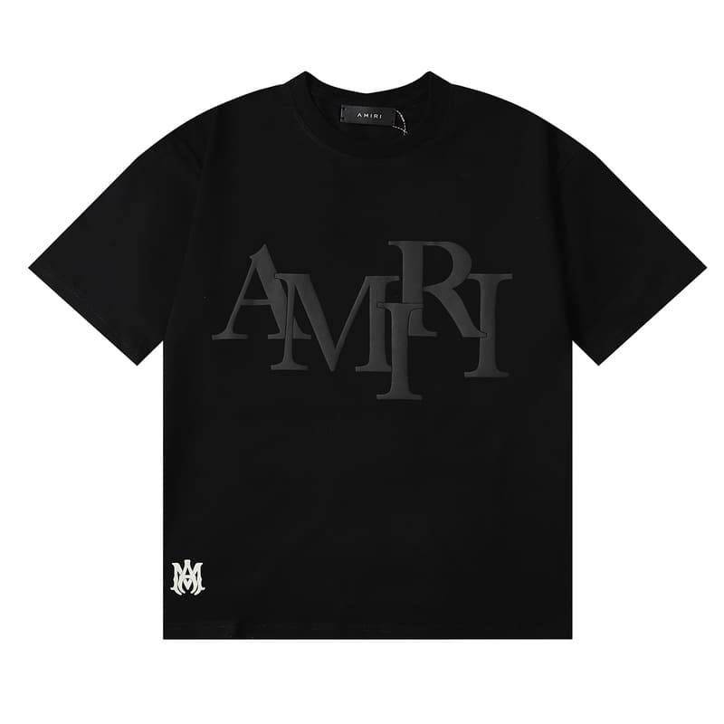 Amiri Staggered Logo T-Shirt Black