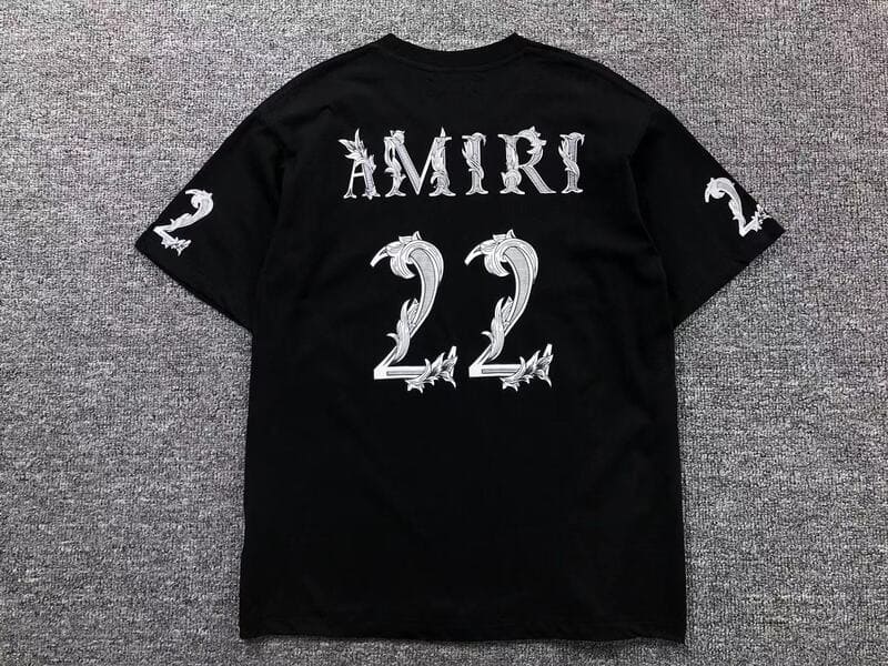 Amiri 22 Logo-Print White Black T-Shirt