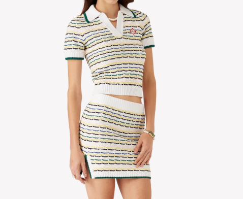 Conjunto CasaBlanca Cotton knit with colorful pleated stitch