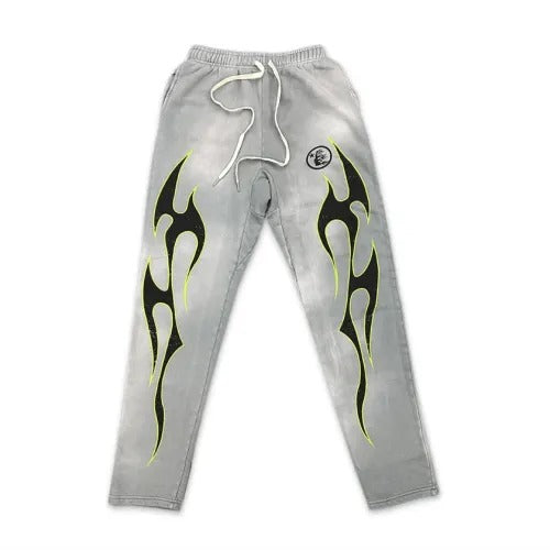 Hellstar Grey Future Flame Grey/Green Trousers