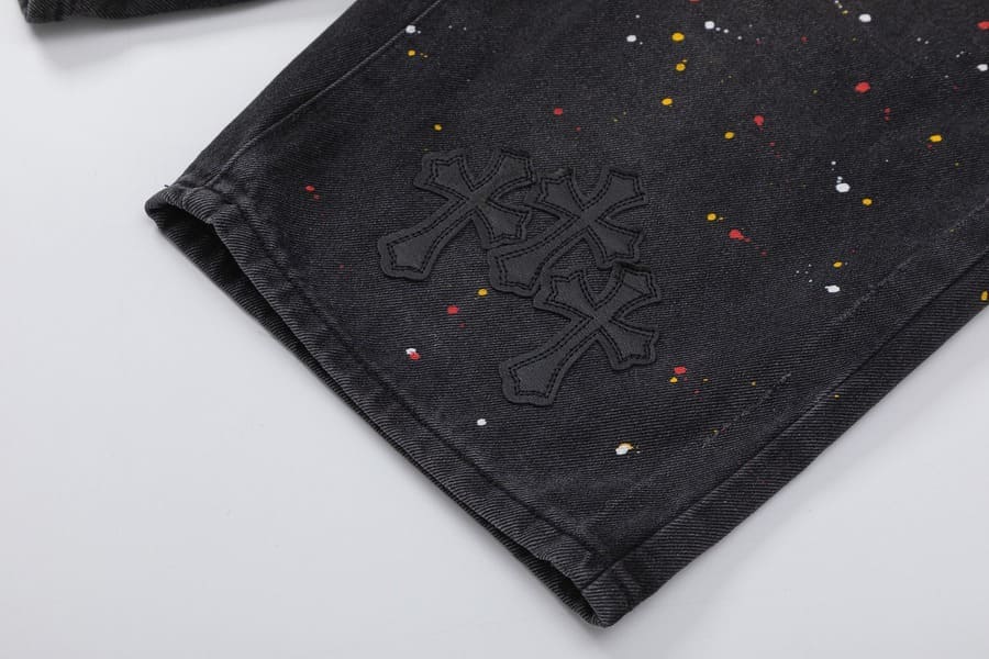Chrome Hearts Black Cross Denim Shorts