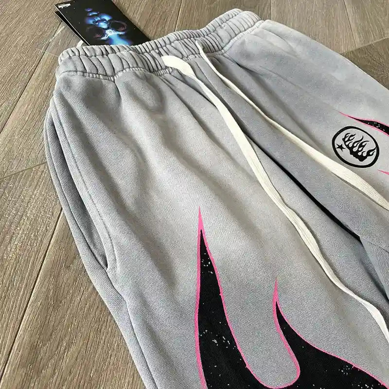 Hellstar Grey Future Flame Sweatpants