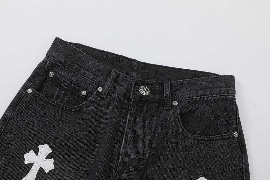Chrome Hearts Cross White Bermuda Jeans