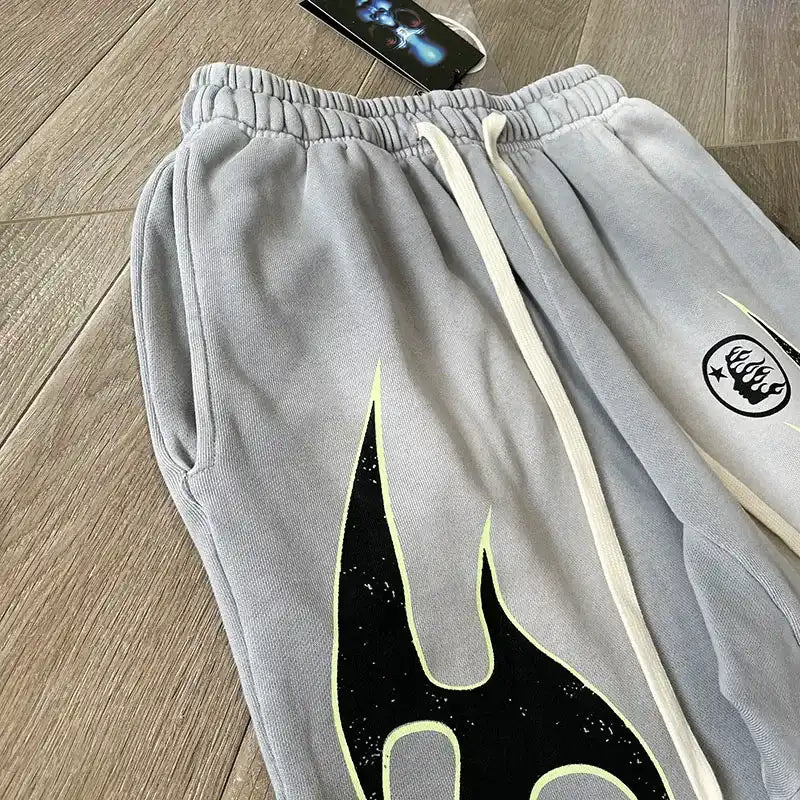 Hellstar Grey Future Flame Grey/Green Trousers