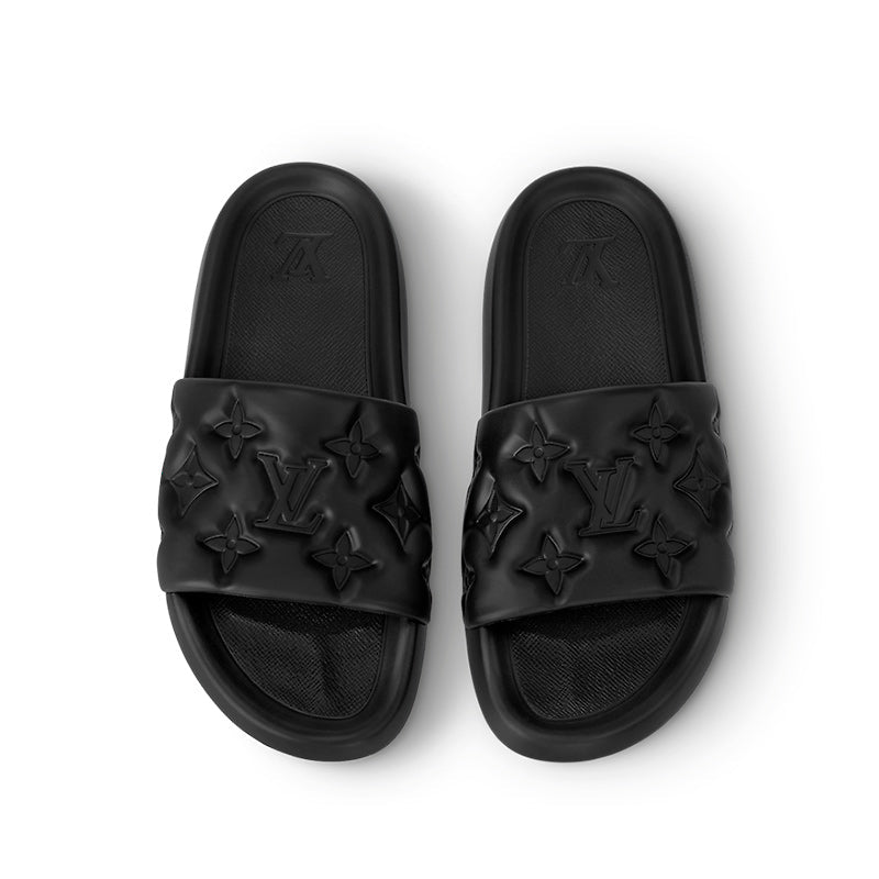 Louis Vuitton Black Waterfront Slide