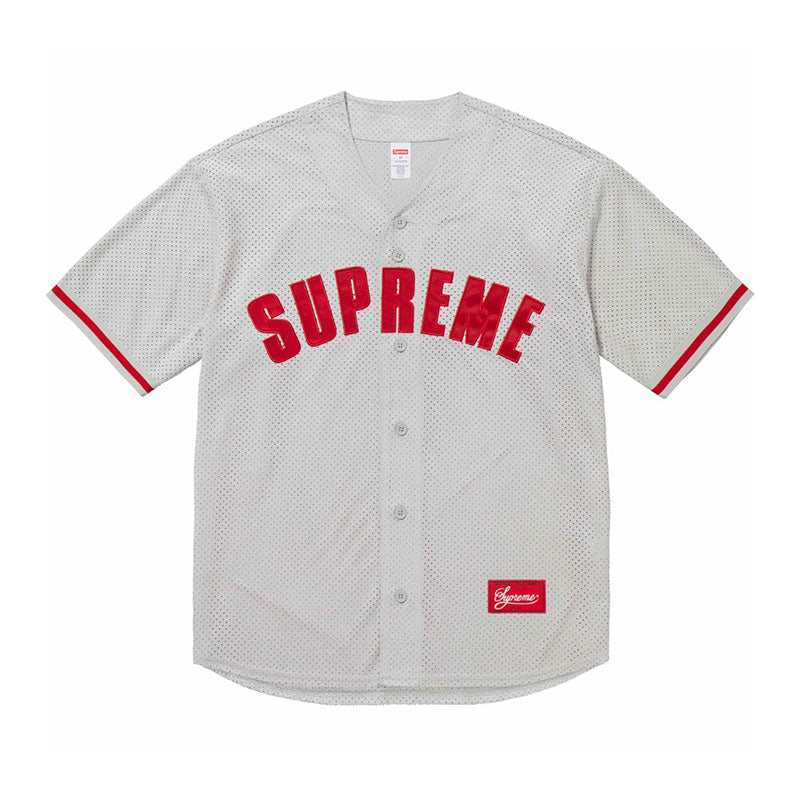 Supreme Ultrasuede Mesh Baseball T-Shirt Grey