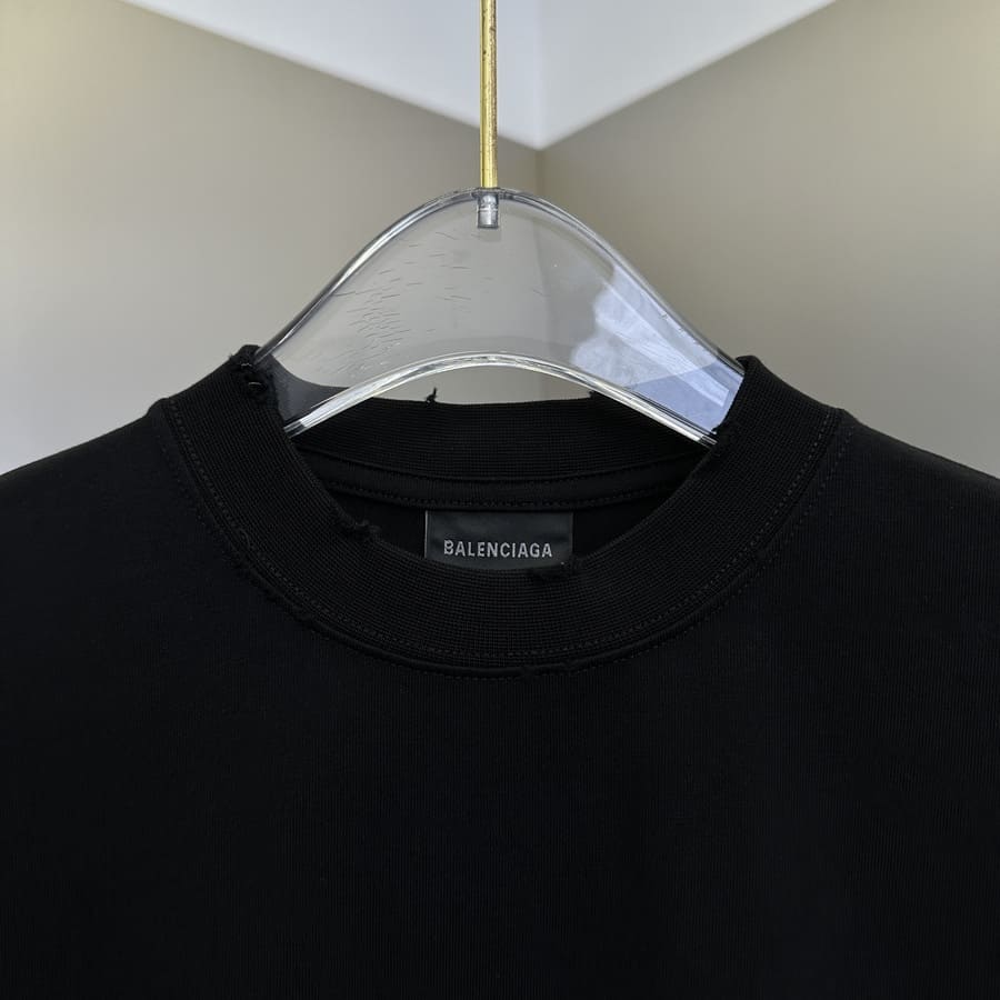 Balenciaga Cracked Logo Distressed T-Shirt