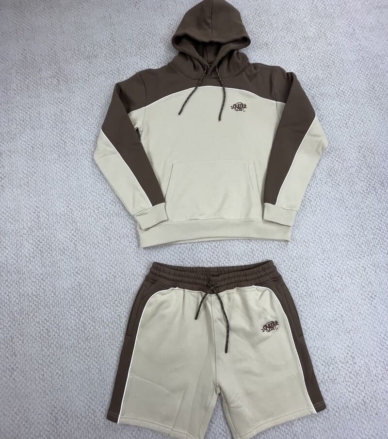 Synaworld Pipe Hoodie & Shorts Set Beige