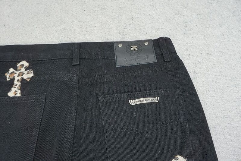 Chrome Hearts Green & Leopard Cross Jeans
