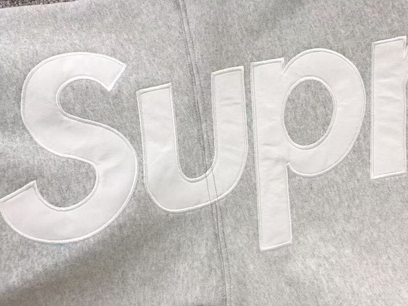 Supreme Satin Appliqué Sweatshirt Grey