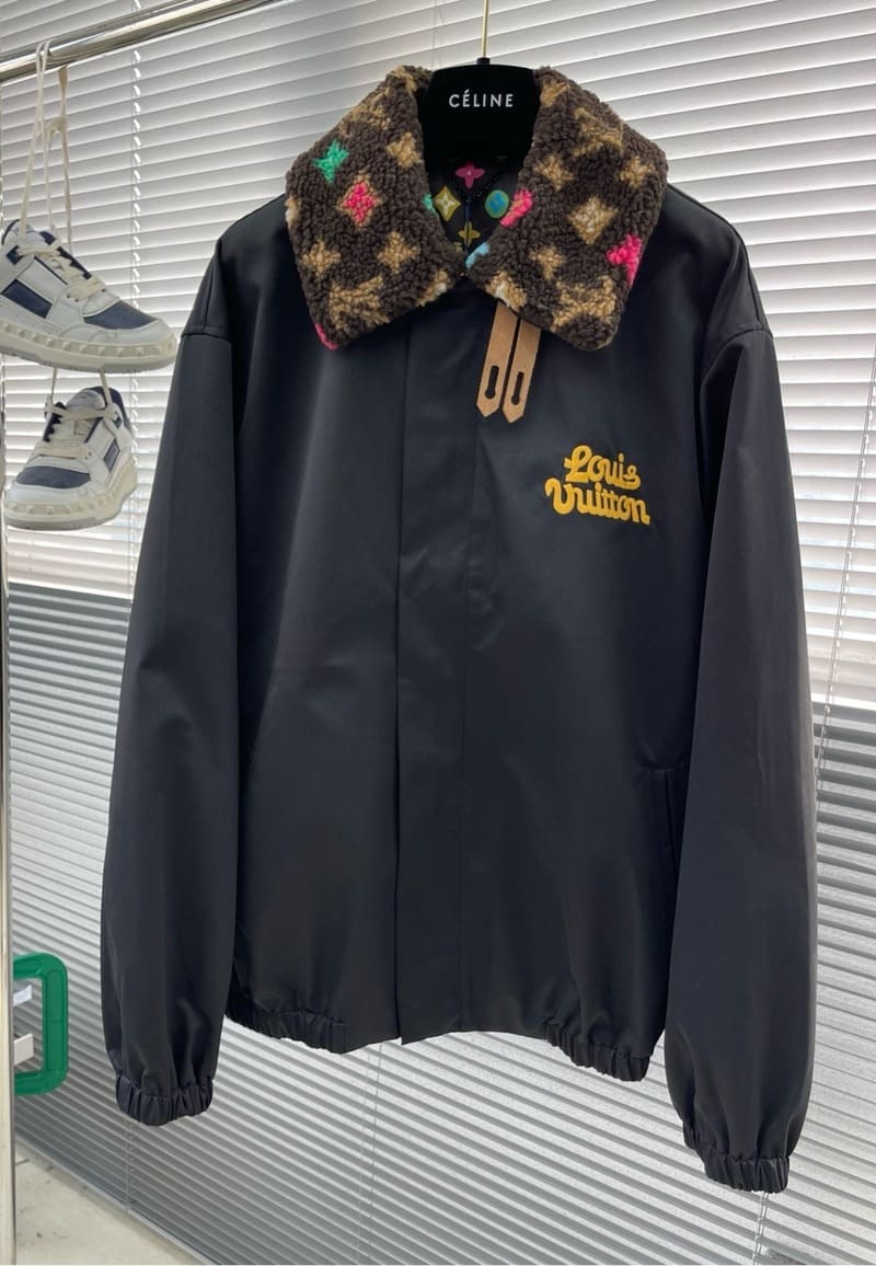 Louis Vuitton Aviator Monogram Fleece Collar Jacket