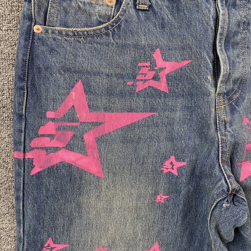 Sp5der Pink Stars Jeans