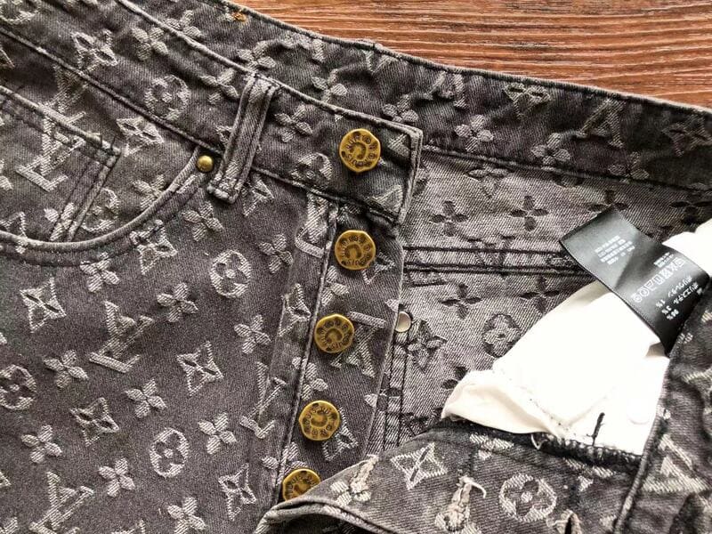 Louis Vuitton Distressed Baggy Monogram Jeans