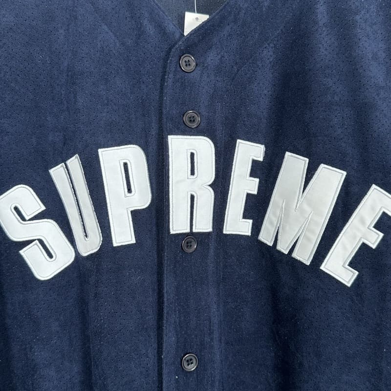 Supreme Ultrasuede Mesh Baseball T-shirt Blue