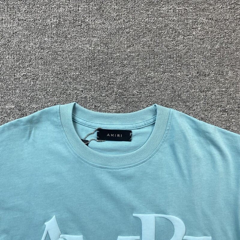 Amiri Staggered Logo T-Shirt Blue