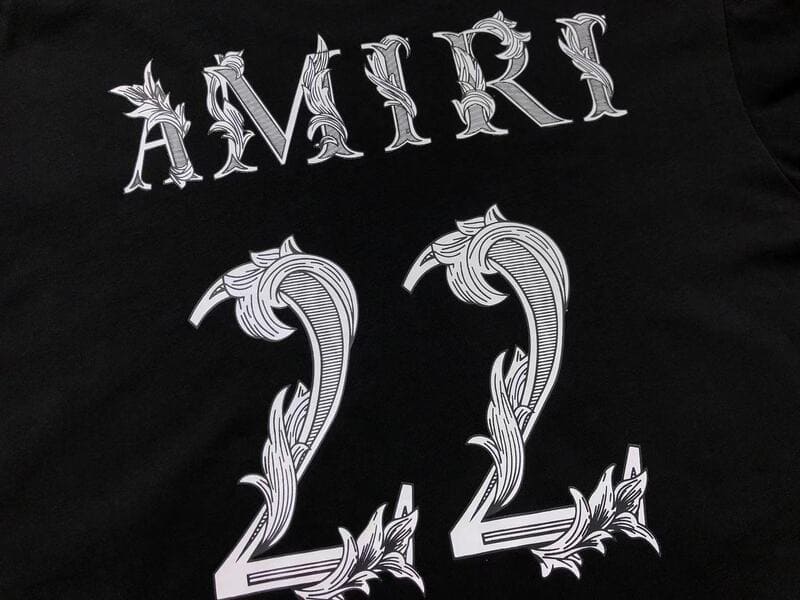 Amiri 22 Logo-Print White Black T-Shirt