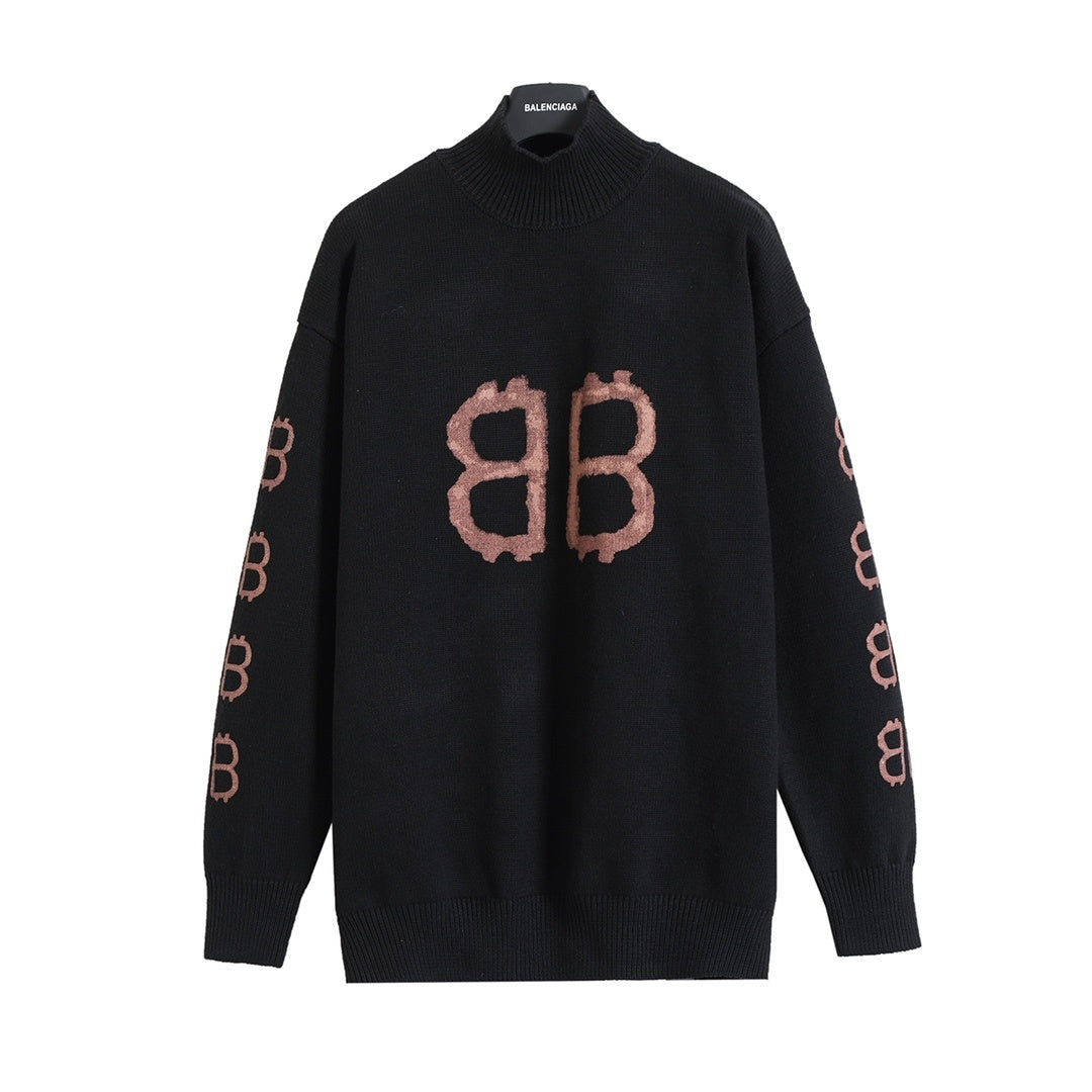 Balenciaga Black Crypto Sweater in Cotton Knit