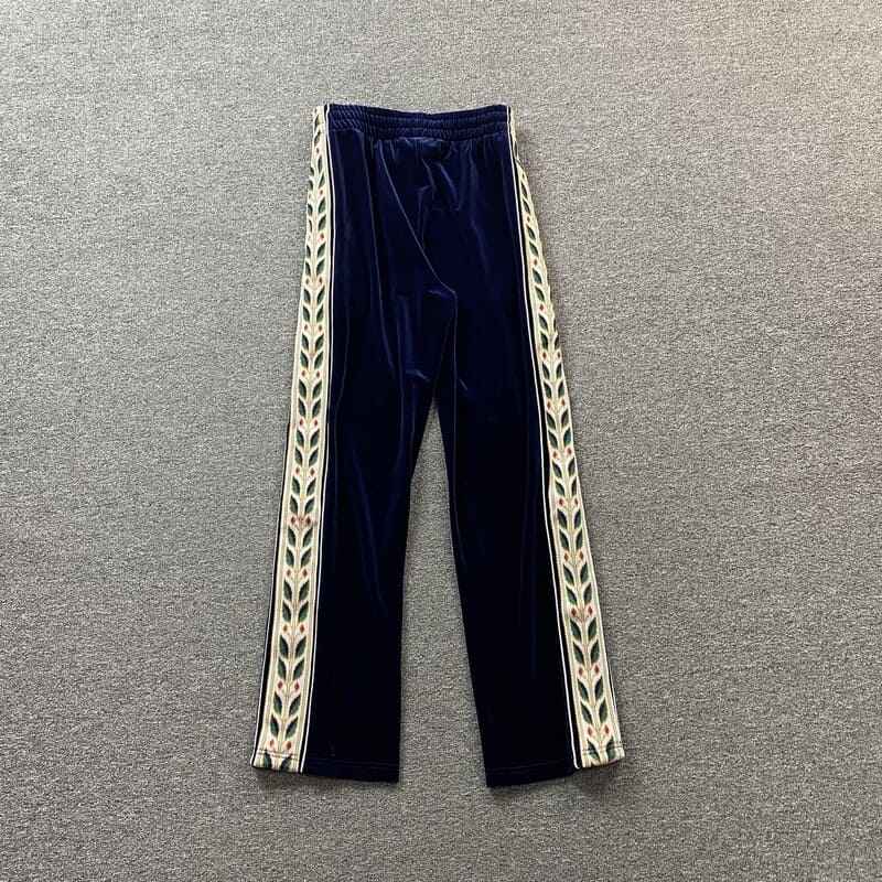 Conjunto Casablanca Veludo Logo Azul