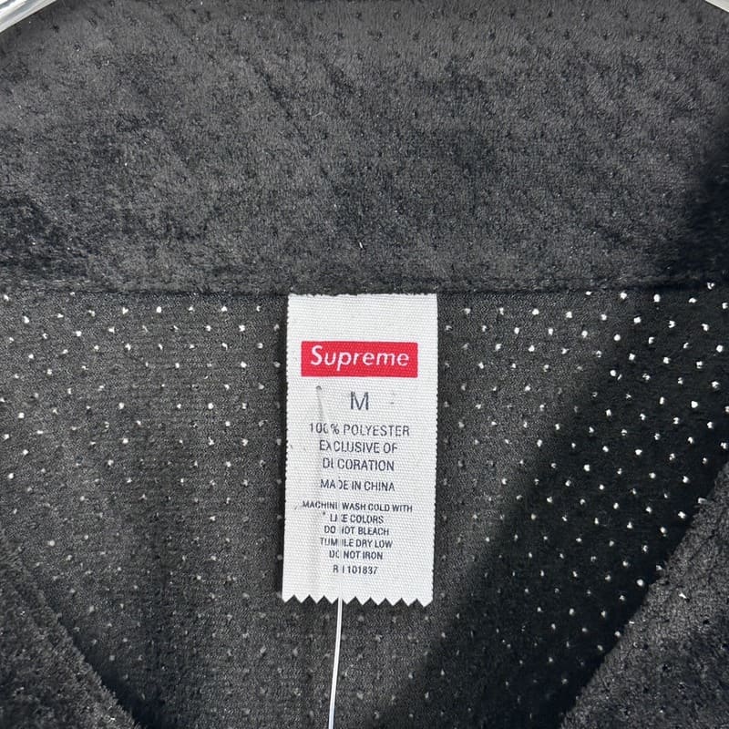 Supreme Ultrasuede Mesh Baseball Black T-Shirt