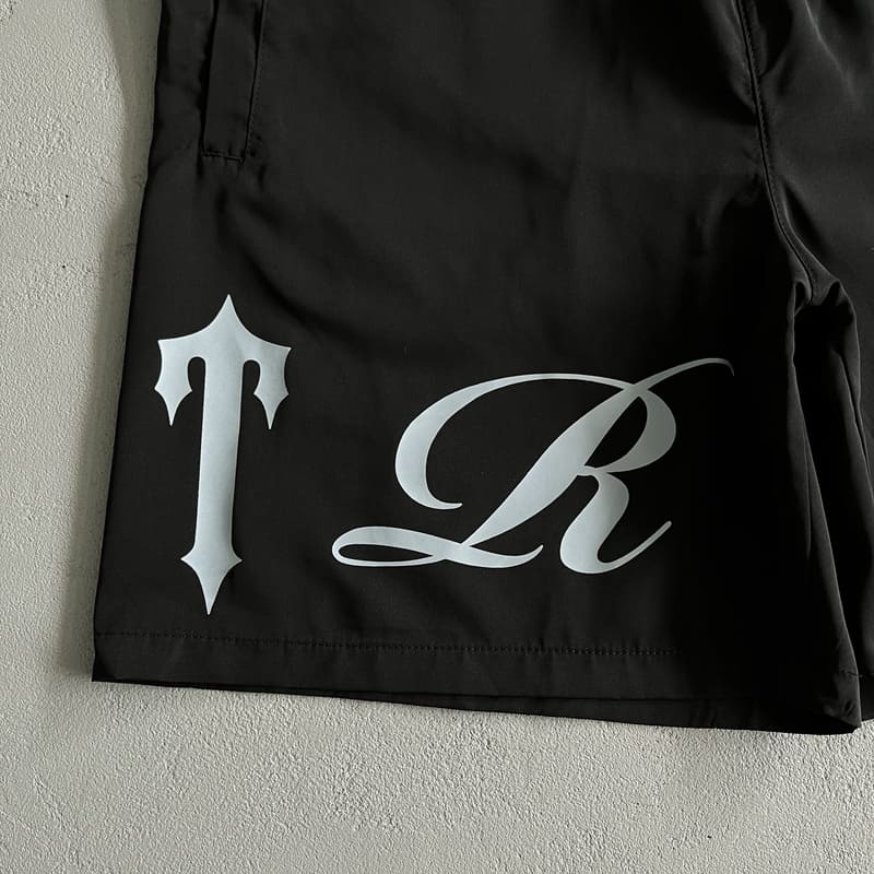 Trapstar Script Swimming Shorts Black/Nigara Mist