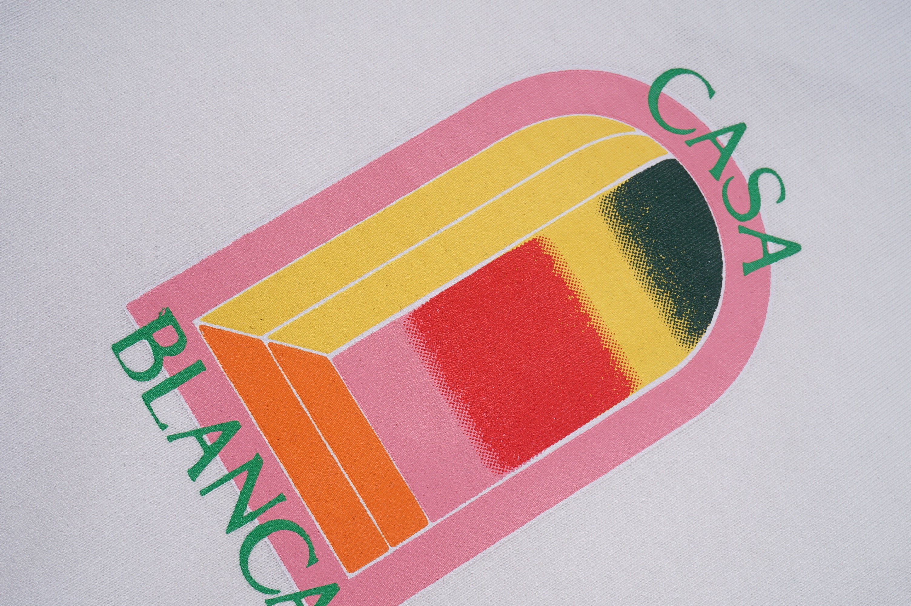 Casablanca Gradient Arch Logo Printed White T-shirt