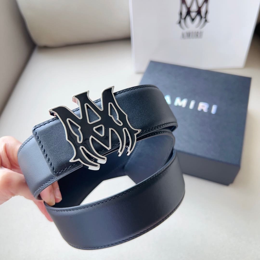 Amiri Black Logo Belt