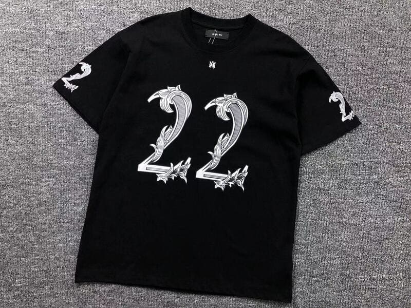 Amiri 22 Logo-Print White Black T-Shirt