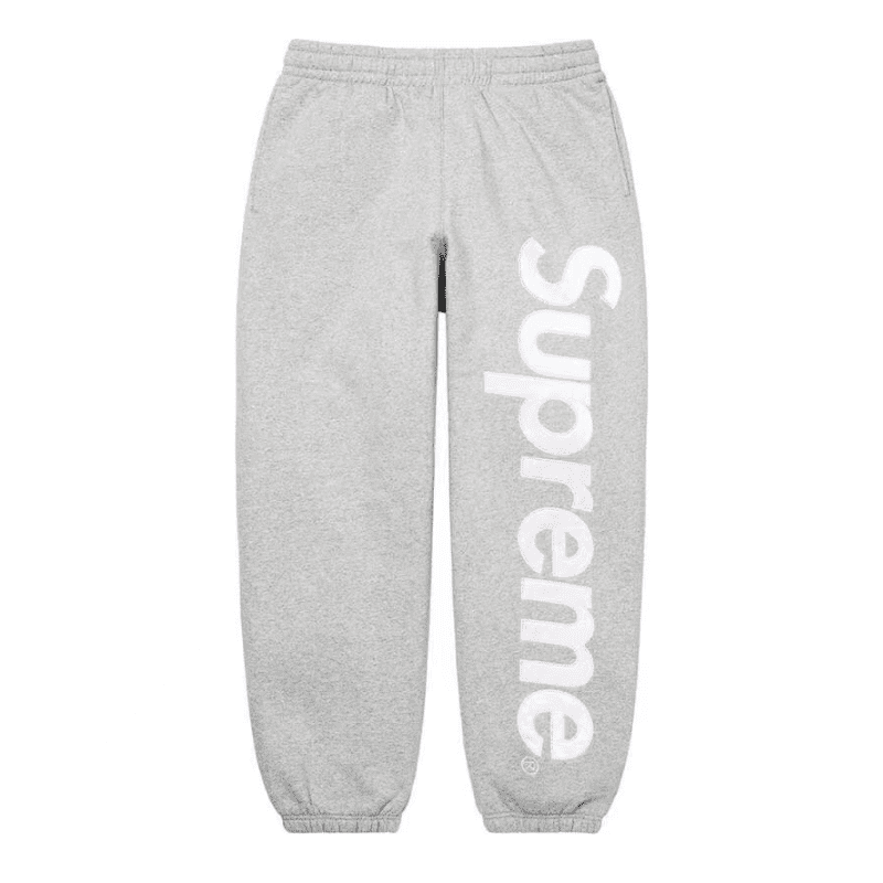 Supreme Satin Appliqué Trousers Grey