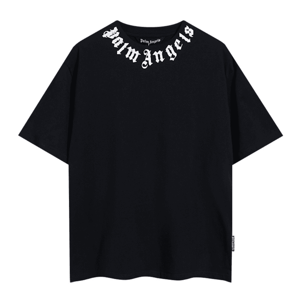 Palm Angels Neck Logo Black T-shirt