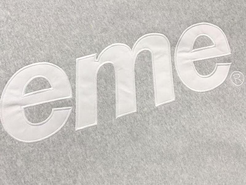 Supreme Satin Appliqué Sweatshirt Grey