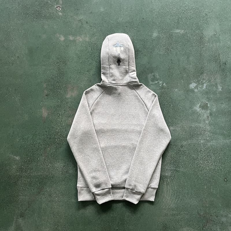 Trapstar Chenille Decoded 2.0 Hoodie Set Grey/Ice Blue
