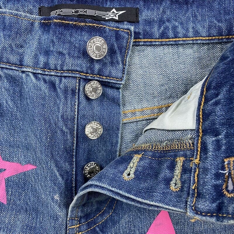 Sp5der Pink Stars Jeans