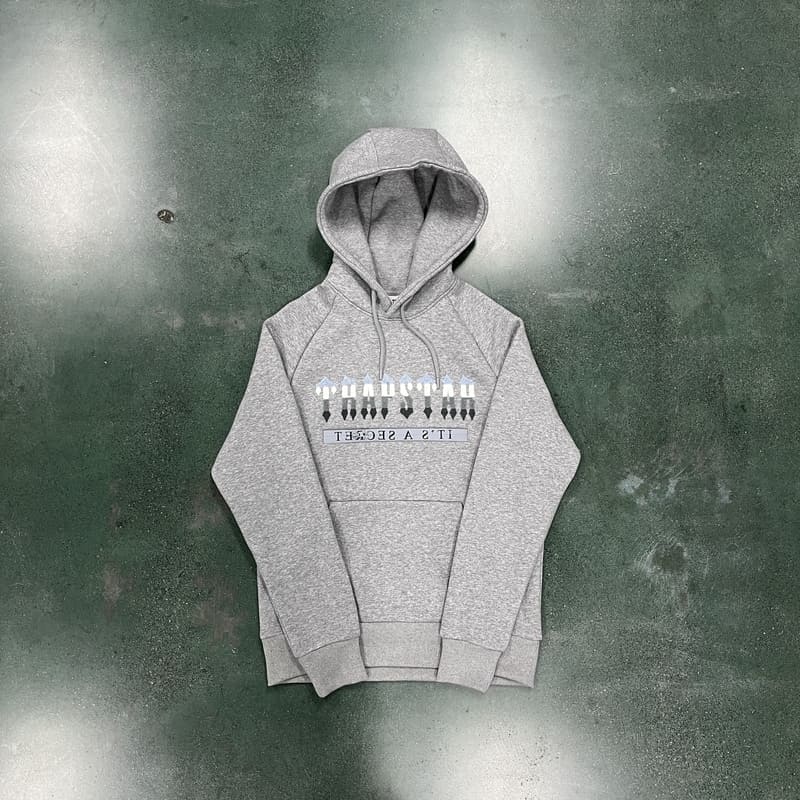 Trapstar Chenille Decoded 2.0 Hoodie Set Grey/Ice Blue
