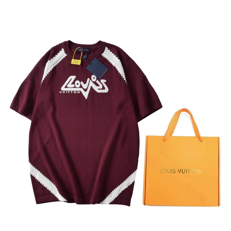 Louis Vuitton Short-Sleeved Cotton Intarsia Crewneck T-Shirt