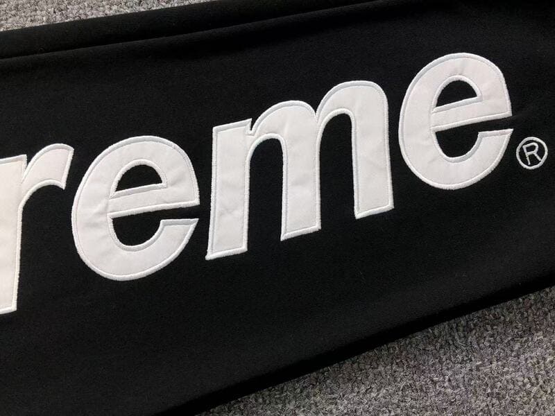 Supreme Satin Appliqué Trousers Black