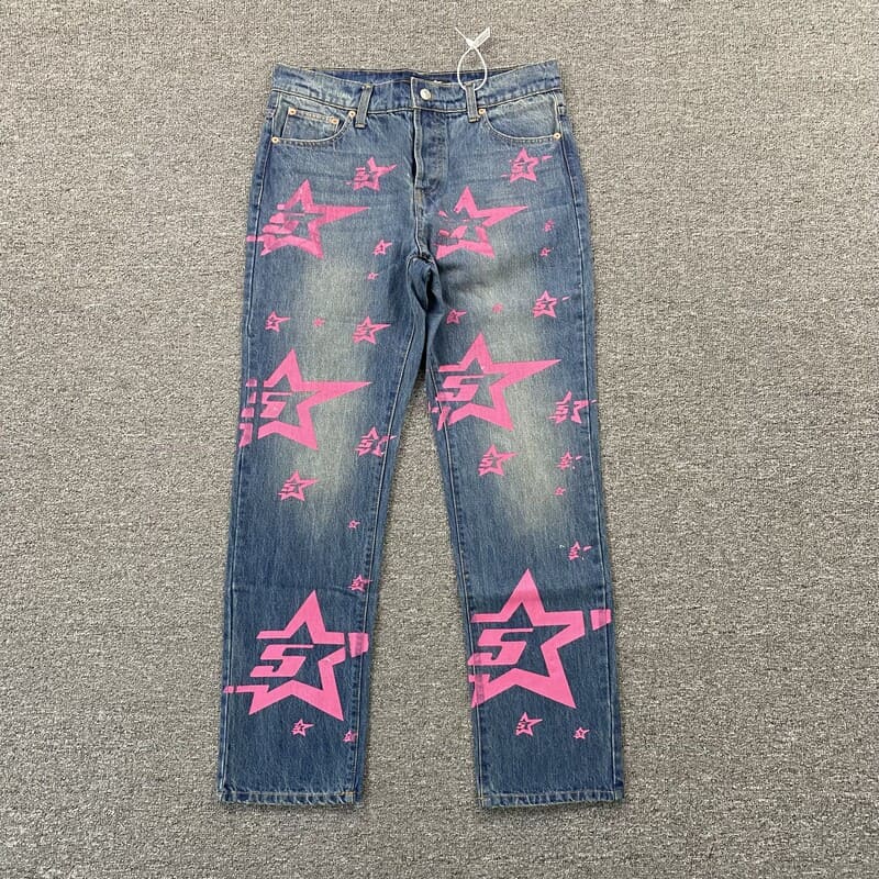 Sp5der Pink Stars Jeans